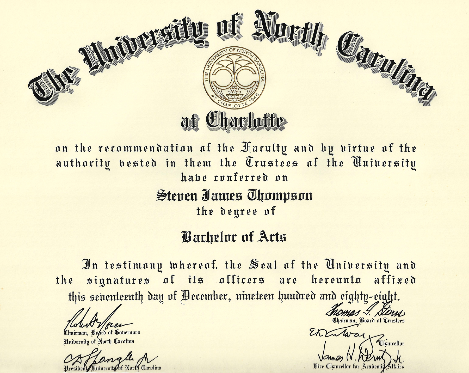 Uncc dean's list